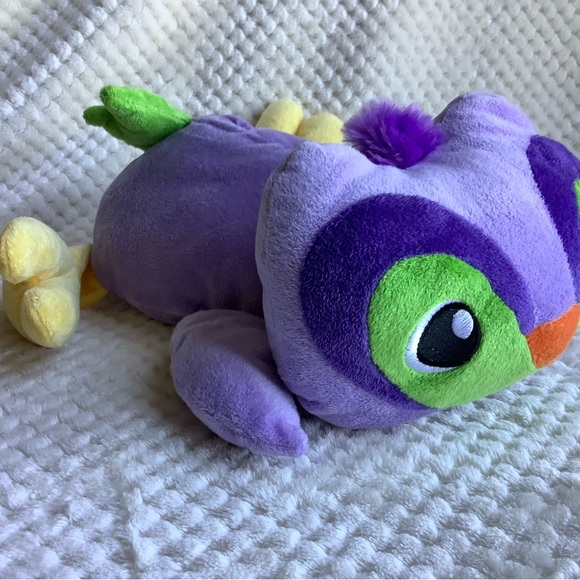 GITZY Plush Purple Green Owl Stuffed Animal Pillow Style Toy - Picture 7 of 16